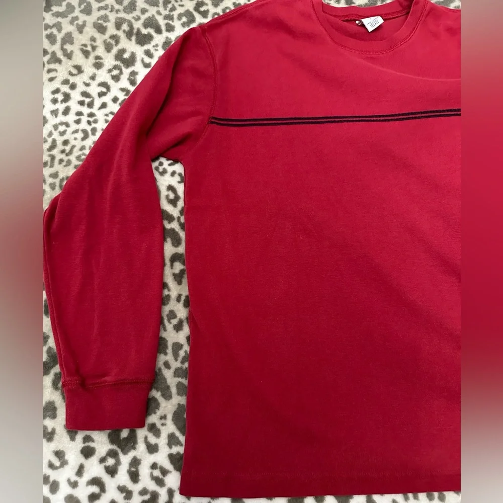 Y2K Gap Factory Store Long Sleeve Chest Stripe Tee in Red Size Large Men’s - Picture 6 of 15